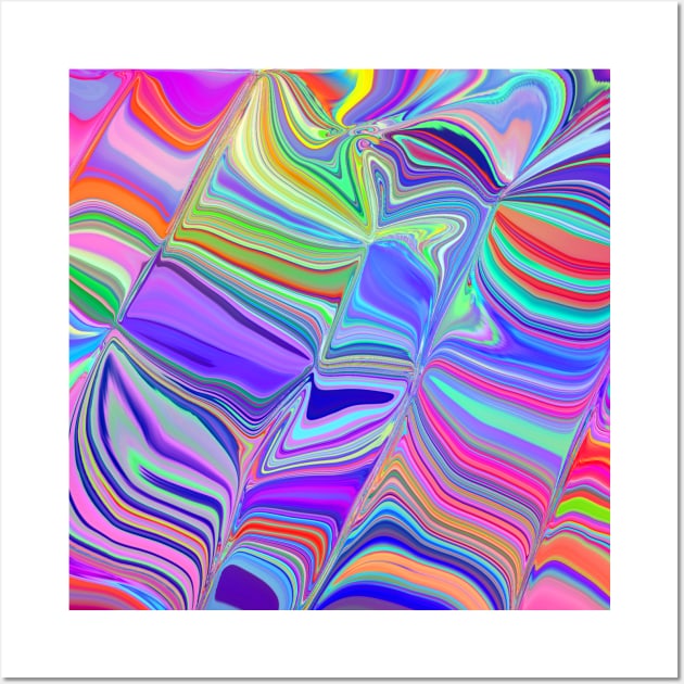 Swirling Rainbow Liquid Marble Abstract Wall Art by Art by Deborah Camp